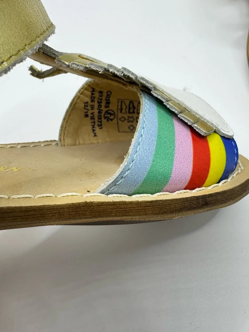 Mini Boden Unicorn Sandals colorful size 24 / 7.5 Velcro leather open toe